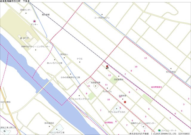 土地　飛騨市古川町新栄町　743万の地図