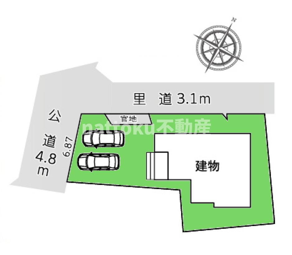 富士宮市山本　新築戸建　全2棟　１号棟　の区画図