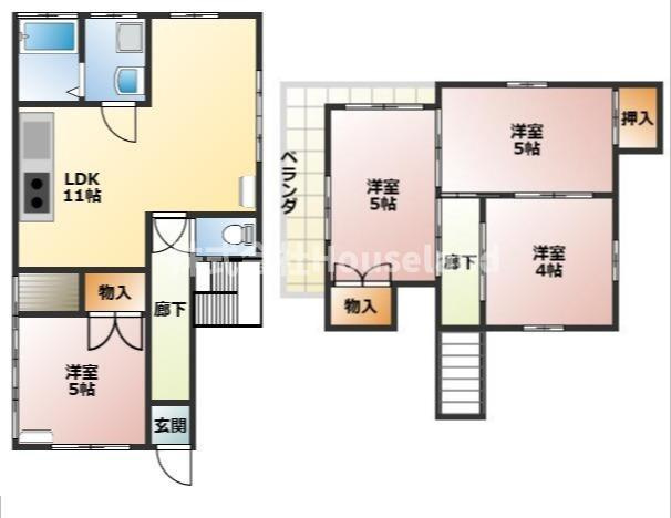 岩出相谷戸建の間取り
