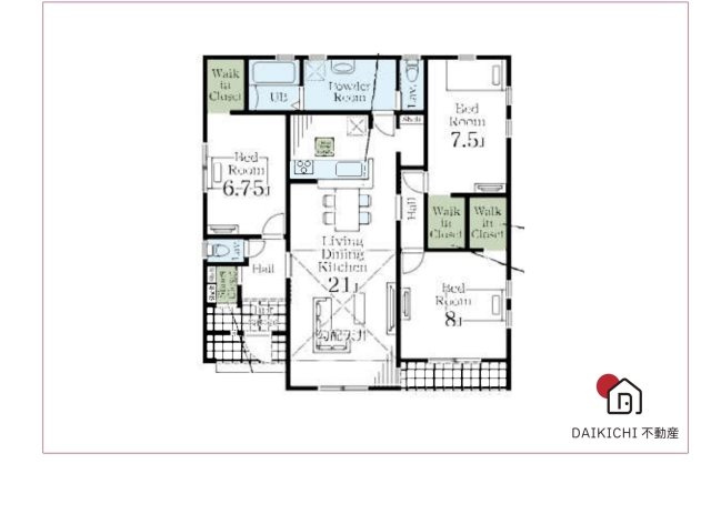 【間取り】 | 寄居町露梨子　Livele Garden.s　新築戸建　全8棟　8号棟 | 8号棟