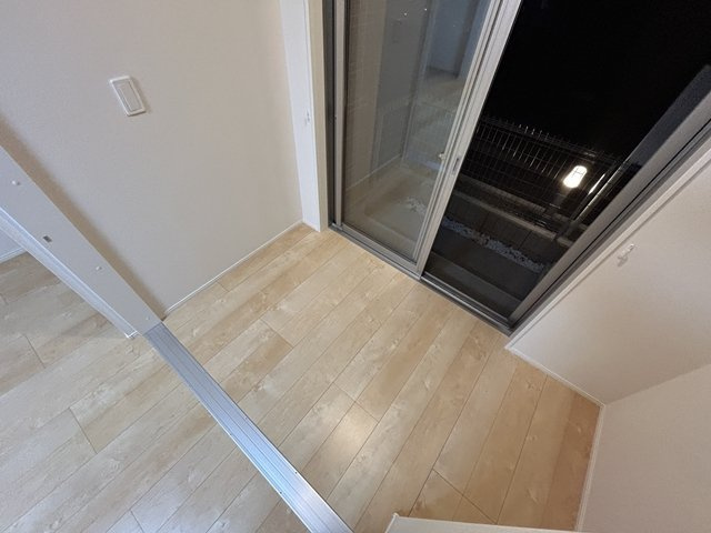 前橋市朝倉町のアパートのバルコニー