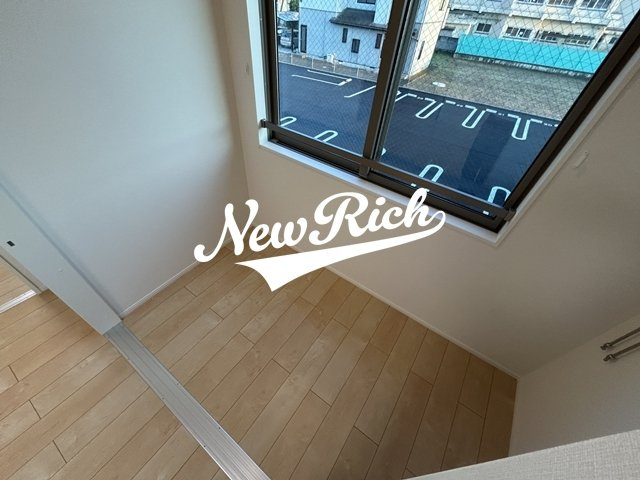 前橋市朝倉町のアパートのバルコニー