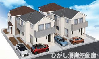 平塚市龍城ケ丘　新築戸建　全4棟　の外観パース|イメージパスですので実際のものと多少異なります

