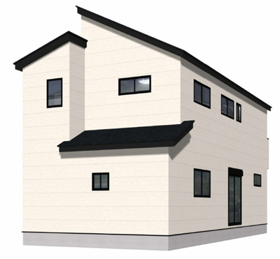 【外観パース】 | デザイナーズ下富野3丁目新築戸建1期 | 家賃と比べてください！金利0.6％台から提案可能です。家電費用やリフォーム費用も組み込めます。金利の高い車のローンもおまとめ提案できます(*^-^*)