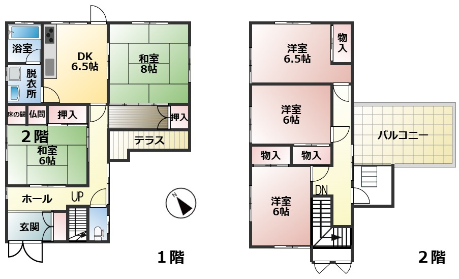 大津市南小松中古戸建の間取り
