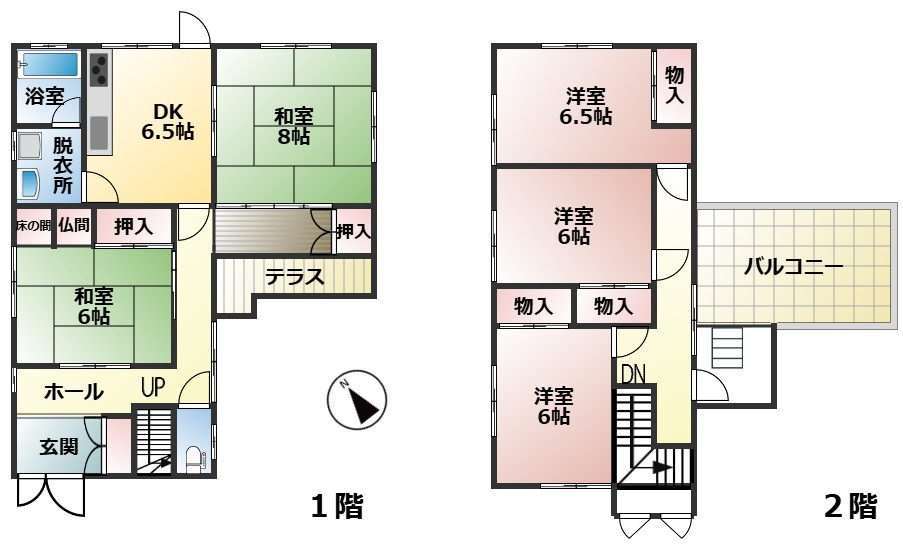 大津市南小松中古戸建の間取り