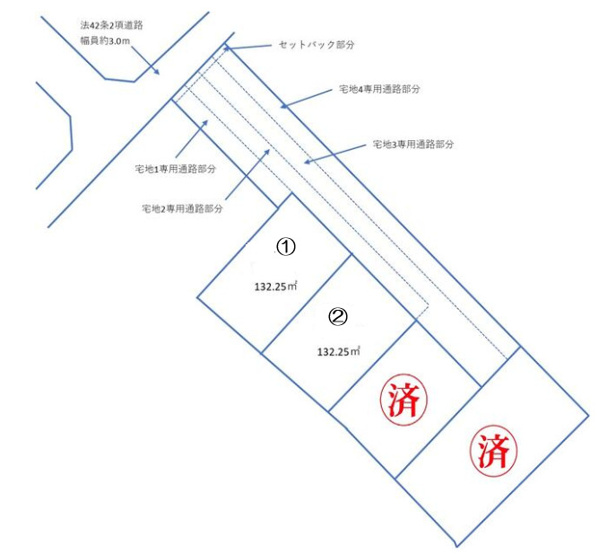 【土地図】 | 加古川市加古川町西河原（全4）土地1号地 | 1号地　40坪です。