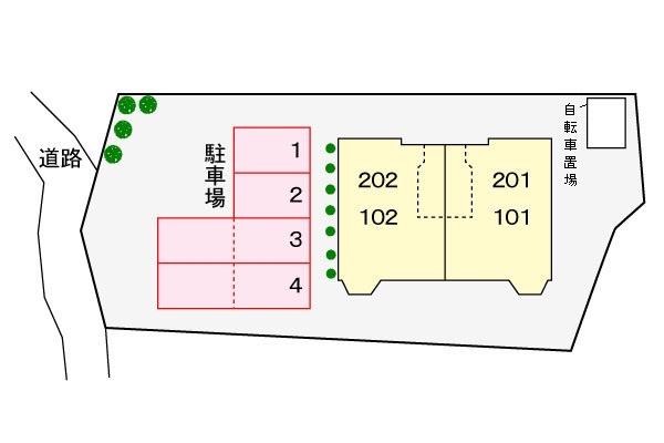 フリーデ　Ｍ＆Ｋの駐車場