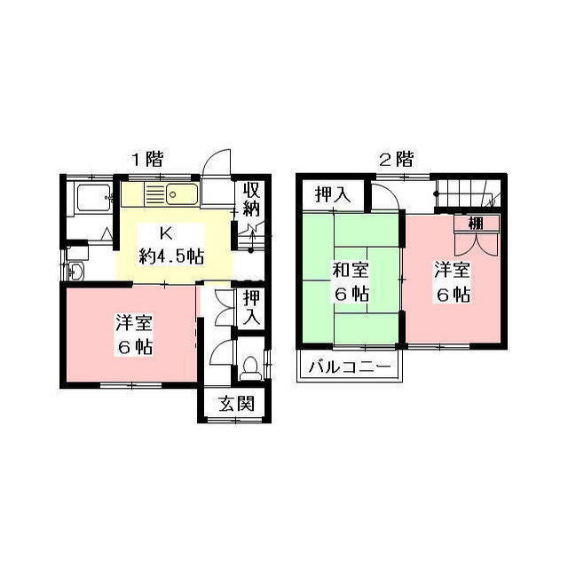 柳津町南塚貸家の間取り