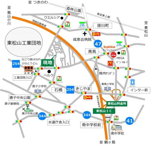 東松山市大字石橋 土地99坪の地図