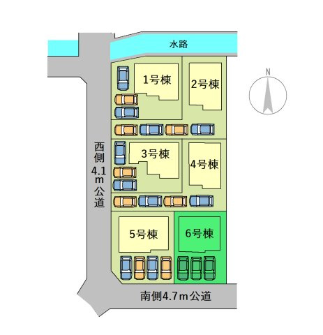 【区画図】 | リーブルガーデン.S高崎市石原町第24ー⑥ | 片岡小学校まで徒歩3分！片岡中学校まで徒歩10分圏内とお子様の通学も安心！
JR高崎駅まで1.7Kmと駅の利用便利！