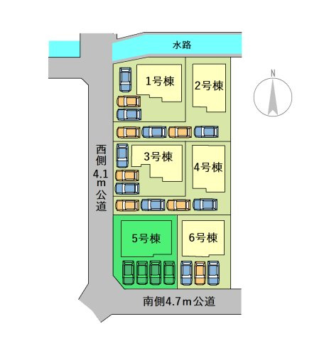 【区画図】 | リーブルガーデン.S高崎市石原町第24ー⑤ | 片岡小学校まで徒歩3分！片岡中学校まで徒歩10分圏内とお子様の通学も安心！
JR高崎駅まで1.7Kmと駅の利用便利！