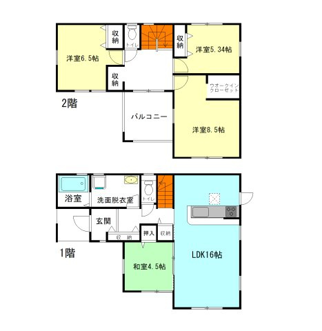 【間取り】 | リーブルガーデン.S高崎市石原町第24ー③ | 玄関には嬉しいシューズインクローク完備！
2階ホールから直接アクセスできるインナーバルコニー！
