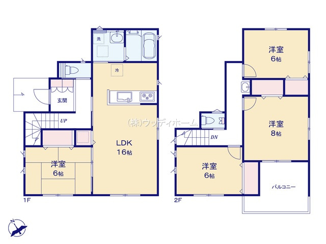 春日部市南中曽根　新築一戸建て　A号棟の間取り