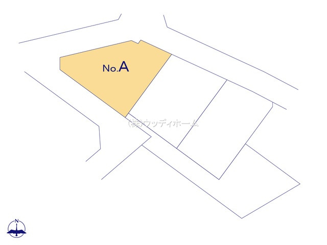 春日部市南中曽根　新築一戸建て　A号棟の区画図