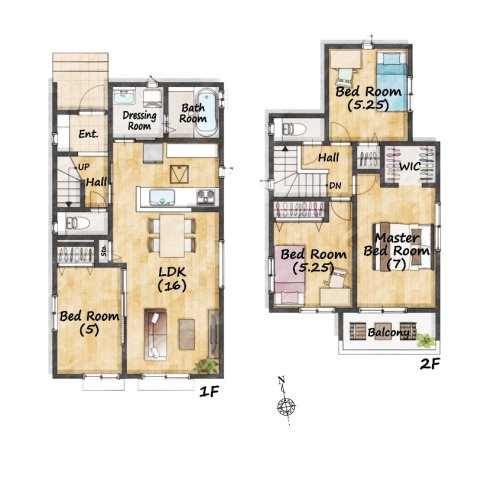 ハートフルタウン読谷村長浜　B号棟の間取り|間取り