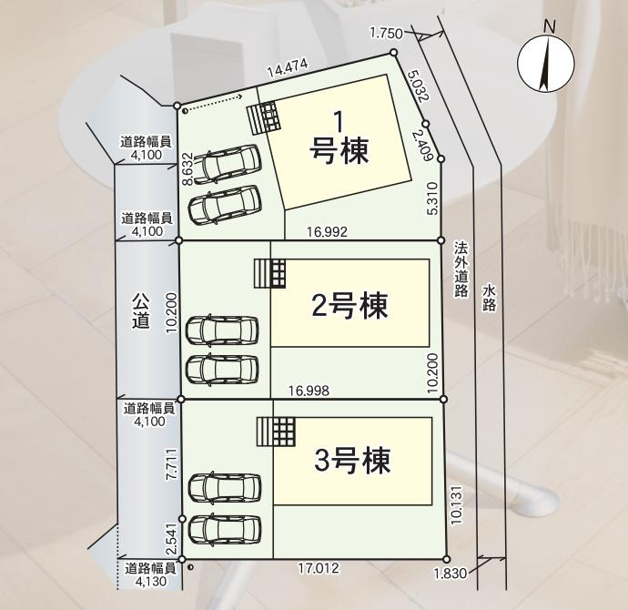 北茨城市磯原町木皿第3　新築戸建　2号棟の区画図