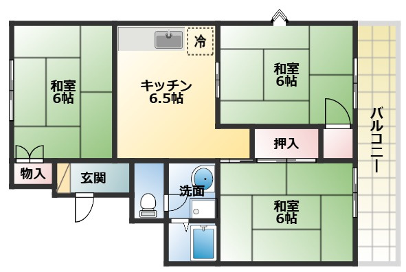 サンハイツ宮川Bの間取り