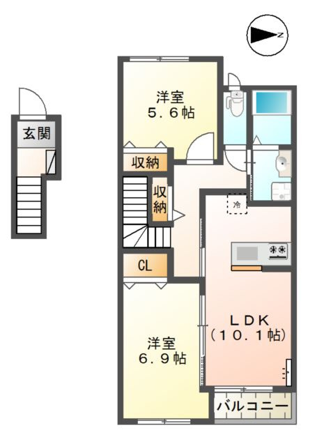 グレーシアK＆S　Ⅱの間取り