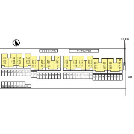 泉大津市東雲町のハイツの区画図
