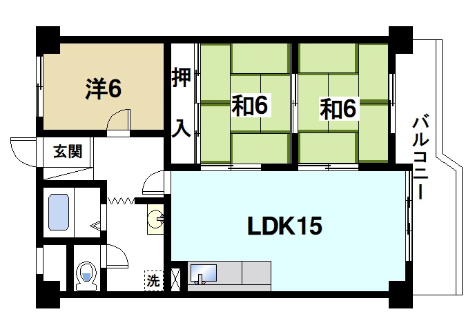三和平城グランドパレスの間取り|人気の３LDKマンションです
