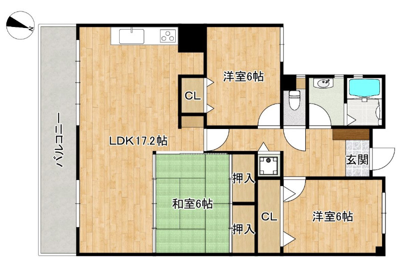 グリーンマンションやよい坂の居間・リビング