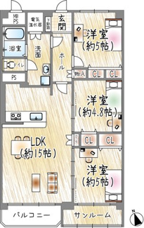 【間取り】 | 宝塚御殿山マンション | 間取