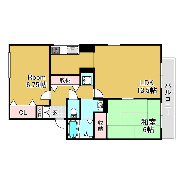 神戸市須磨区大手町５丁目のアパートの間取り