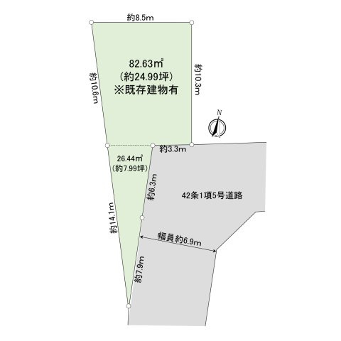 新宿区南元町　売地の土地図