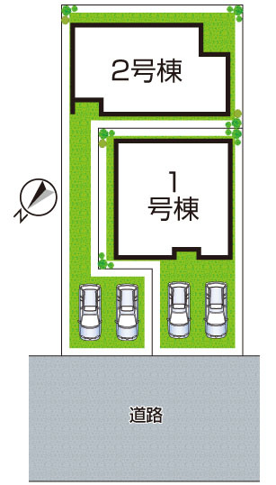 八幡市男山松里　第3期　新築一戸建ての区画図|全2区画