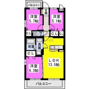 【間取り】 | ベルフォーレ仲原　★プライスホームなら仲介手数料0円★
