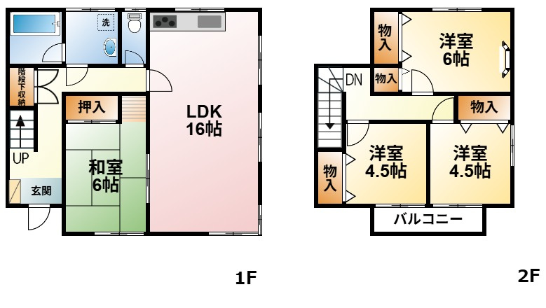 東金市下谷売り中古戸建ての間取り