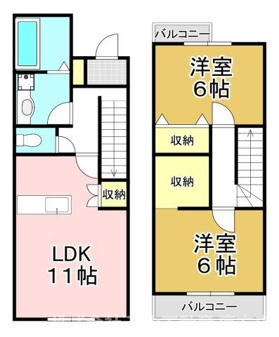 グランスタ馬場山Bコートの間取り