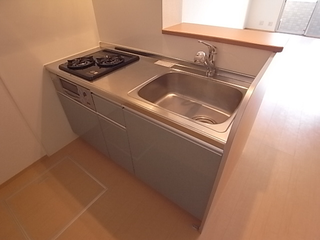 神戸市北区鈴蘭台北町３丁目のアパートのキッチン|システムキッチン（ガス２口）