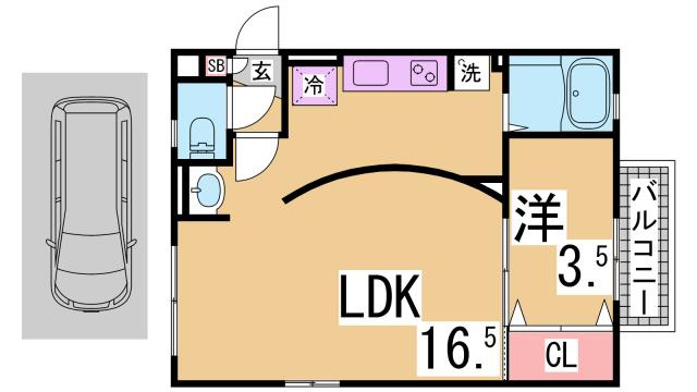神戸市北区谷上南町のアパートの間取り