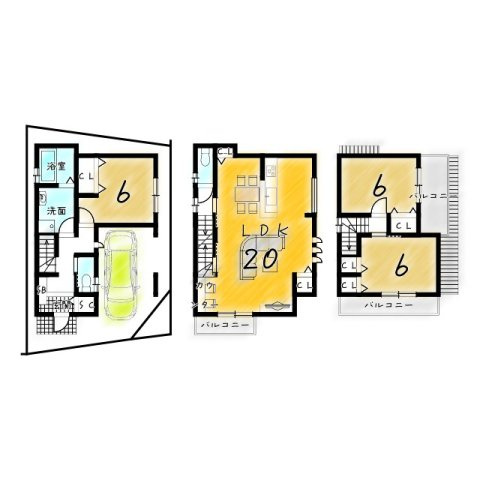 四ノ宮川原町　メインプラン　建築条件付土地の区画図