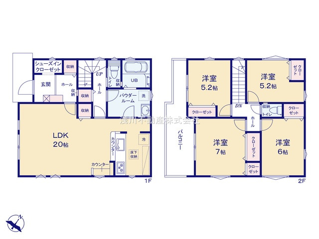 八王子市　散田町　新築一戸建て　３期の間取り|～南西向き4LDK　開放感のあるワンフロアリビング～