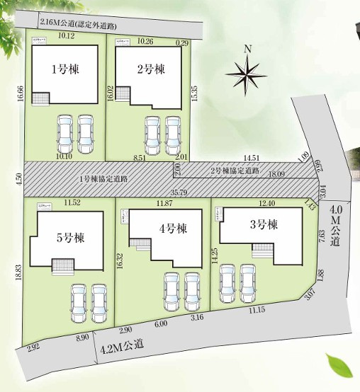 ◇泉町下川　3期　全5棟　1号棟　新生活応援キャンペーン実施中◇の区画図|区画図です。
