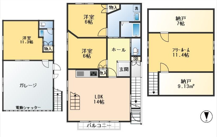 豊中市曽根西町4丁目　中古戸建の間取り