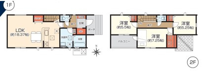 ◆新生活応援キャンペーン中！　小名浜林城　1号棟　オール電化新築建売住宅☆・。の間取り|間取図です。