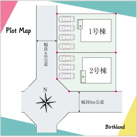 新築戸建・建売　須賀川市和田立石　HINOKIYA　全2棟の区画図|■敷地面積：193.32㎡（58.47坪）■建物面積：109.30㎡（33.06坪）