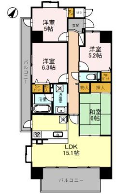 【間取り】 | ファミールハイツ泉大津セントハーバーシティ１番館