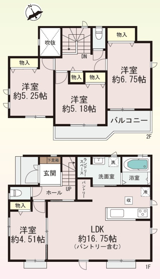 【間取り】 | 明石市魚住町中尾（全2棟）B号棟 | 4LDKです。