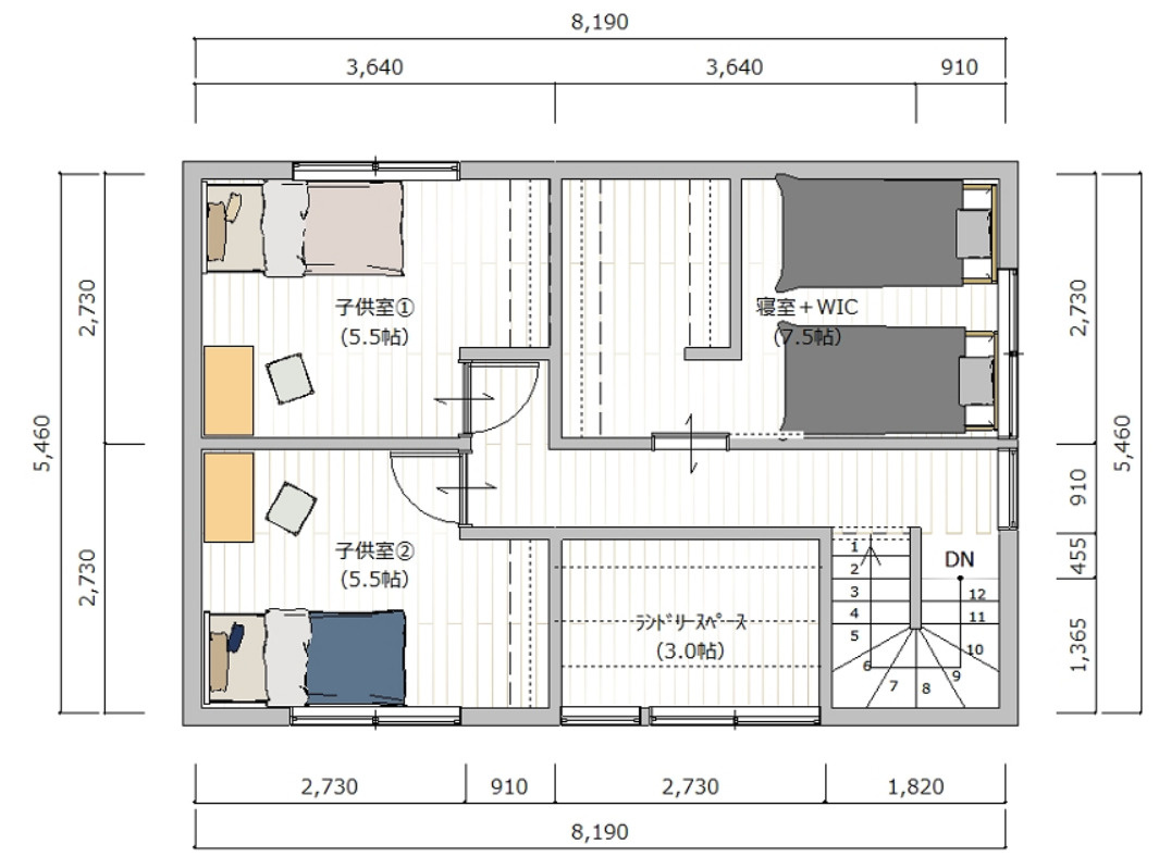 神田　中古戸建　①【未入居物件】　（全2棟）の間取り|2Ｆ