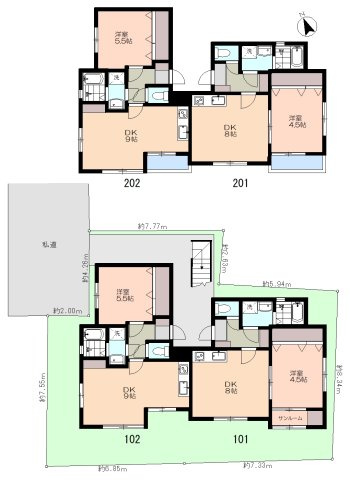 品川区中延３丁目の一棟アパートの間取り