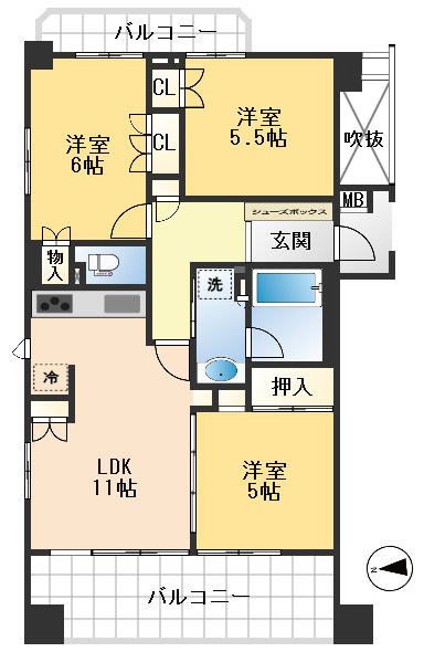 ネバーランド江坂垂水町の間取り
