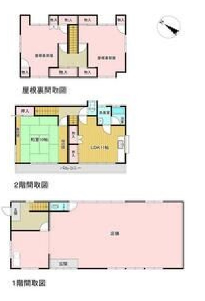 売店舗付住宅　栃木市城内町の間取り