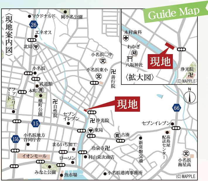 新築戸建・建売　小名浜諏訪町第2　Livele Garden　全2棟の地図