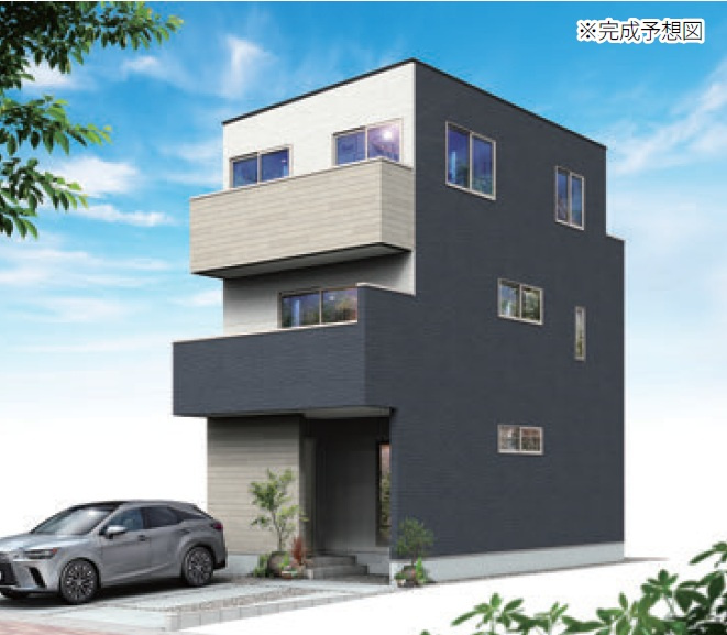 駿河区小黒二丁目　３期　新築戸建　全２棟　１号棟の外観パース|完成予想図