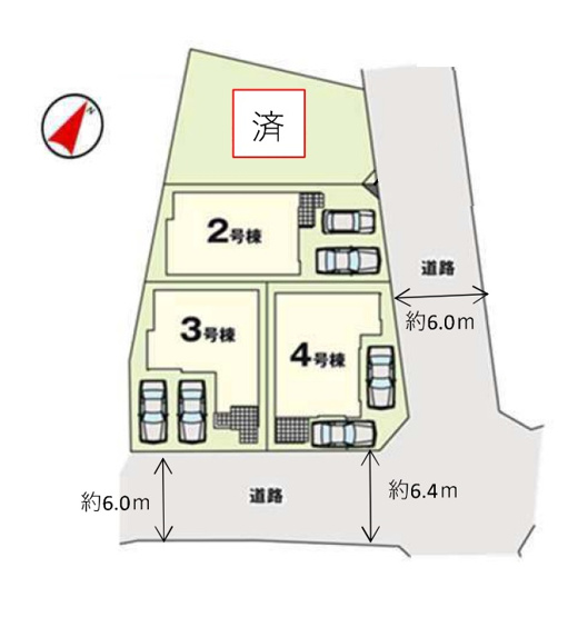 【区画図】 | 福岡市城南区長尾4丁目2期　4号棟（全4棟）【仲介手数料無料・0円】 | 区画図です。4号棟